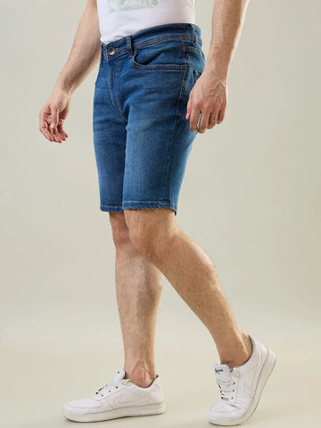 Medium Indigo Stretch Denim Shorts Tim Paris