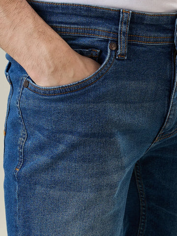 Medium Indigo Regular Fit Denim Shorts Tim Paris