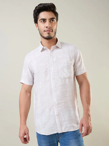 Pink Printed Regular Fit Shirt TIM PARIS