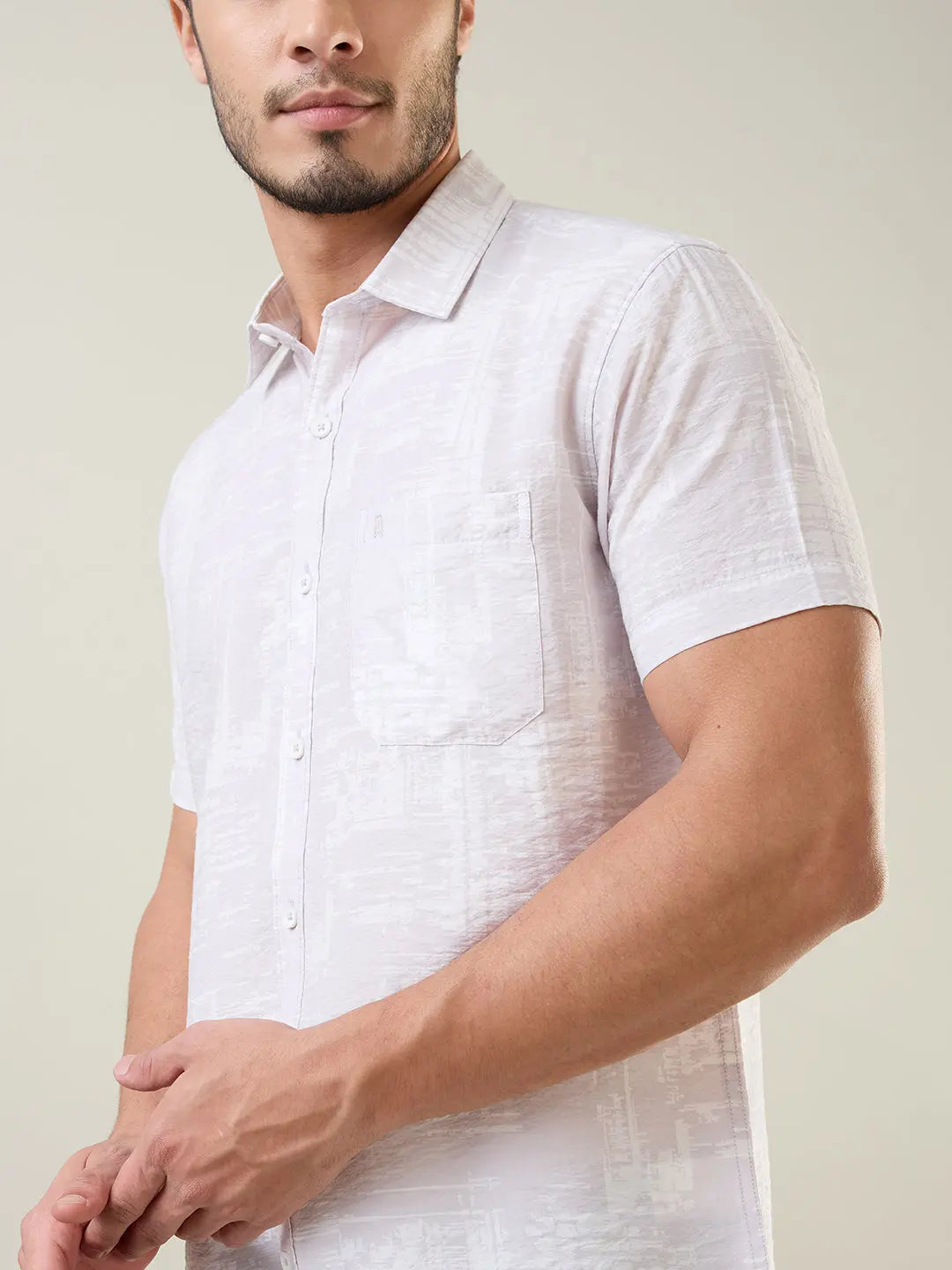 Pink Printed Regular Fit Shirt TIM PARIS