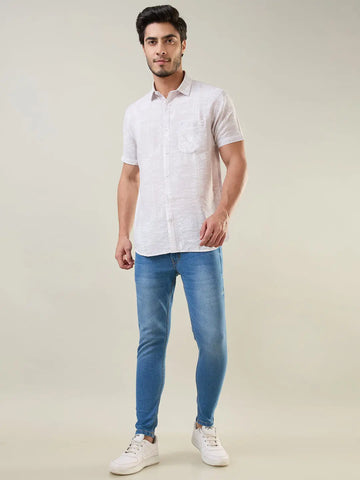 Pink Printed Regular Fit Shirt TIM PARIS