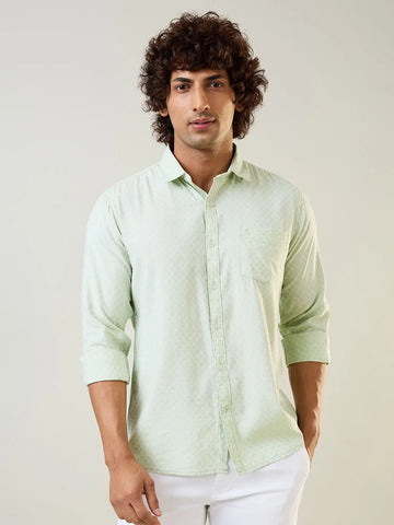 Green Solid Shirt Tim Paris