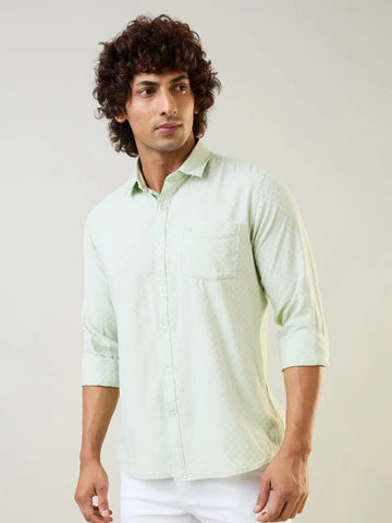 Green Solid Shirt Tim Paris