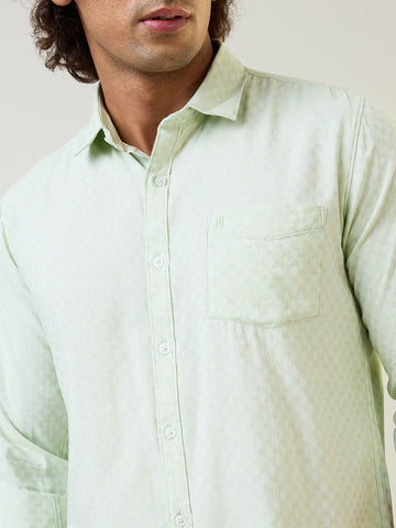 Green Solid Shirt Tim Paris