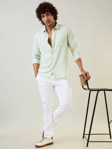 Green Solid Shirt Tim Paris