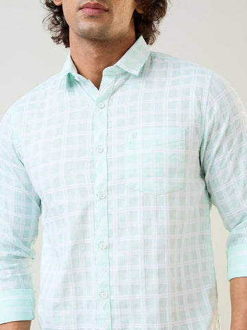 Mint Checked Regular Fit Shirt Tim Paris