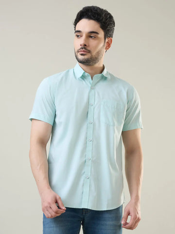 Light Green Solid Shirt Tim Paris