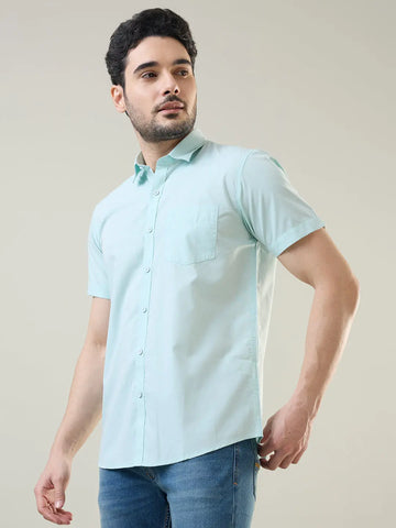 Light Green Solid Shirt Tim Paris