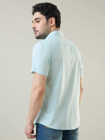 Light Green Solid Shirt Tim Paris
