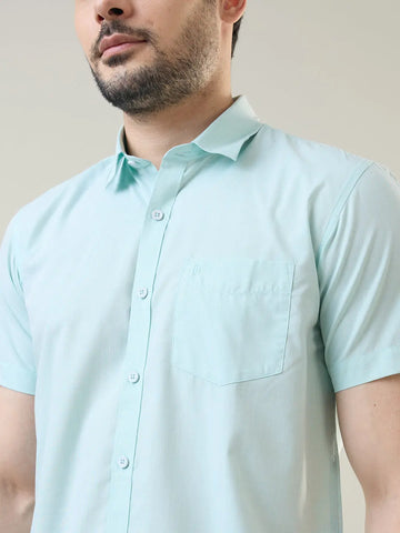 Light Green Solid Shirt Tim Paris
