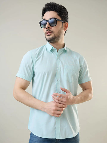 Light Green Solid Shirt Tim Paris