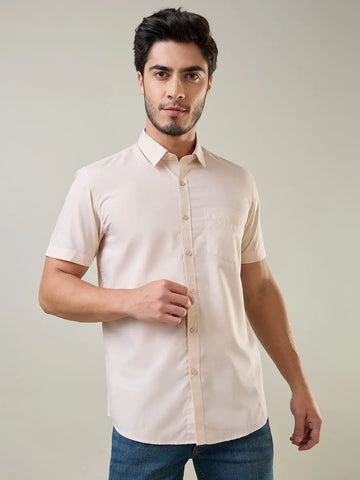 Orange Solid Shirt Tim Paris