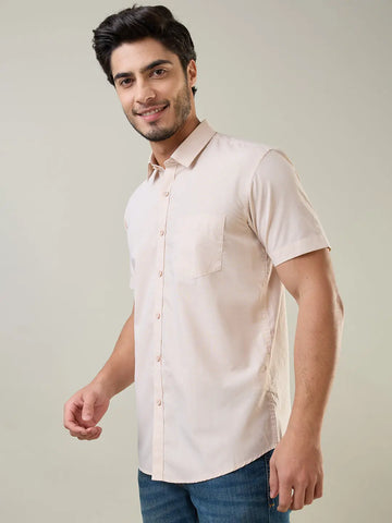 Orange Solid Shirt Tim Paris
