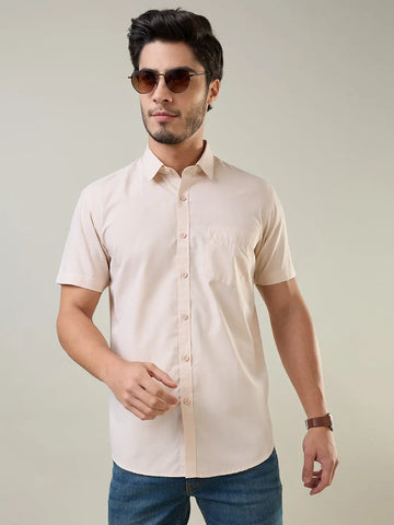 Orange Solid Shirt Tim Paris