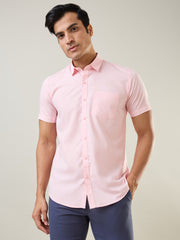 Red Solid Half Sleeve Shirt