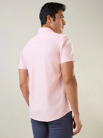 Red Solid Half Sleeve Shirt Tim Paris