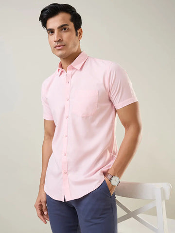 Red Solid Half Sleeve Shirt Tim Paris