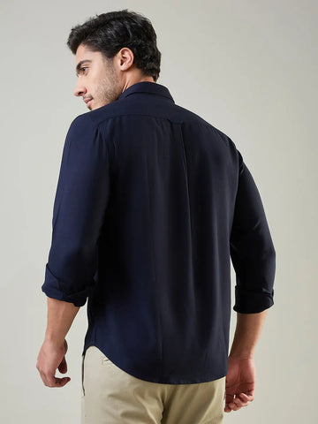 Navy Solid Regular Fit Shirt TIM PARIS