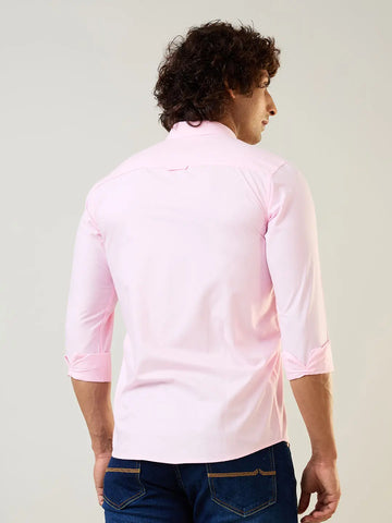 Pink Solid Regular Fit Shirt TIM PARIS