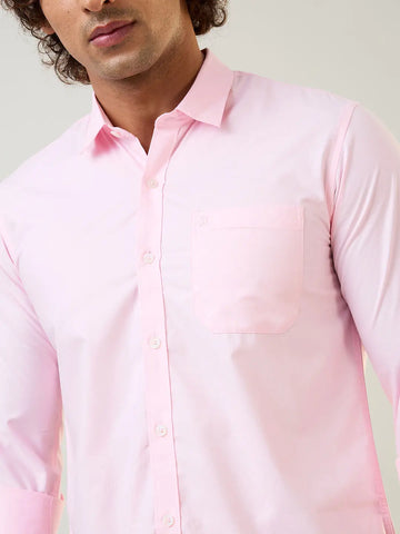 Pink Solid Regular Fit Shirt TIM PARIS