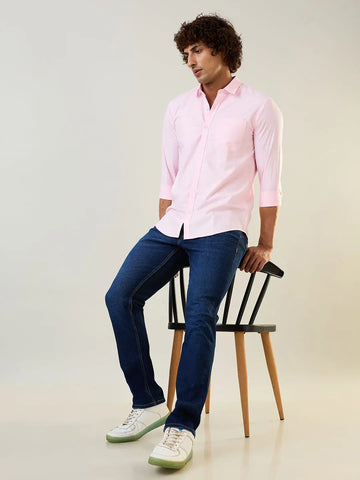 Pink Solid Regular Fit Shirt TIM PARIS