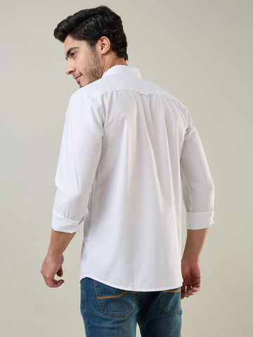 White Solid Regular Fit Shirt TIM PARIS