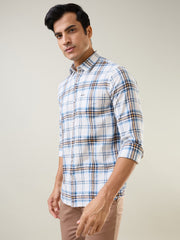 Camel Checkered Regular Fit Shirt
