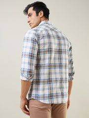 Camel Checkered Regular Fit Shirt