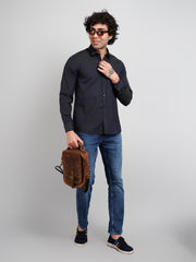 Green Solid Regular Fit Shirt
