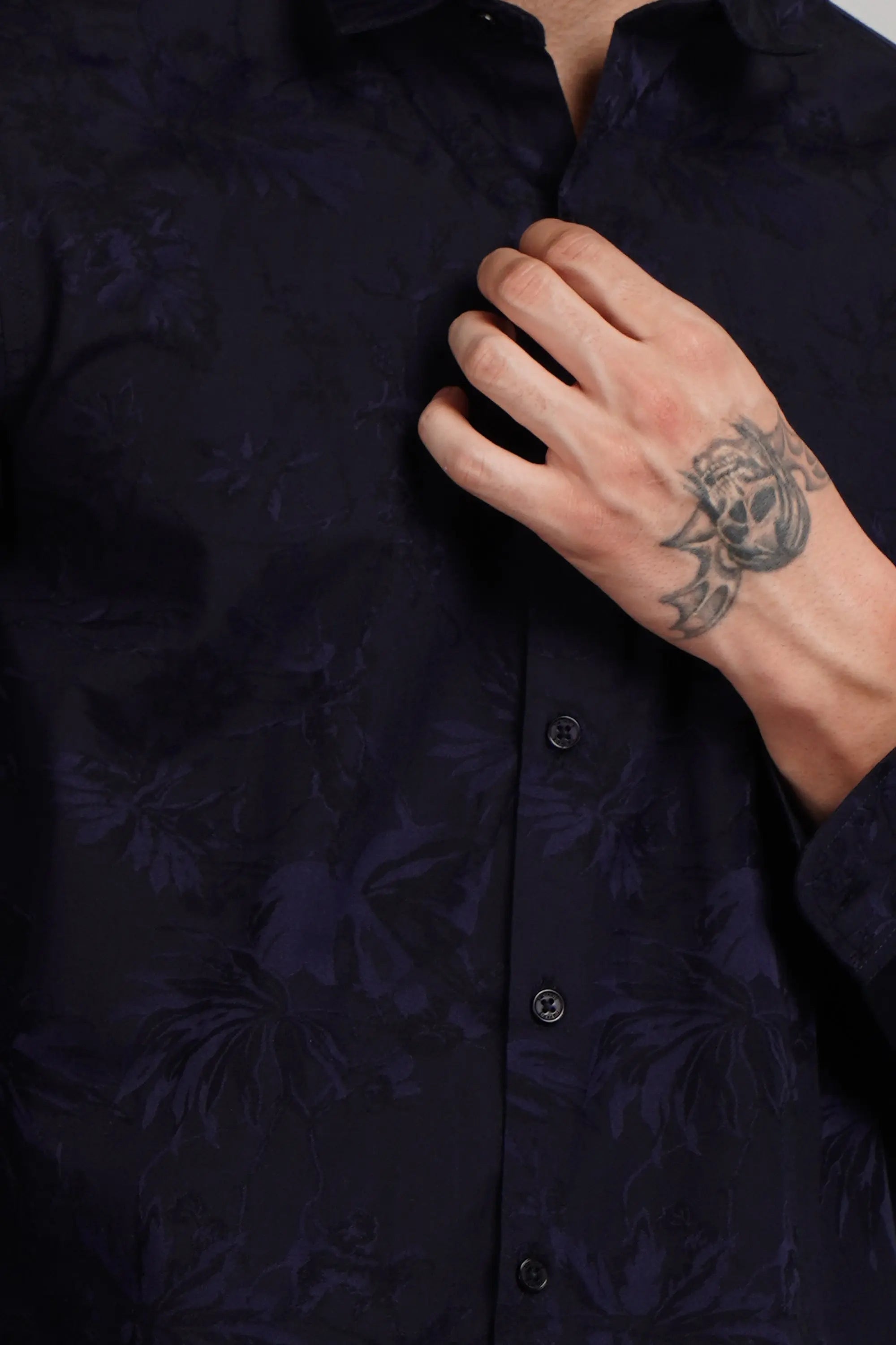 Navy Blue Solid Regular Fit Shirt Tim Paris