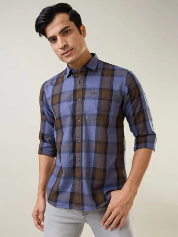 Purple Checkered Shirt Tim Paris