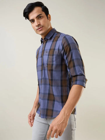 Purple Checkered Shirt Tim Paris