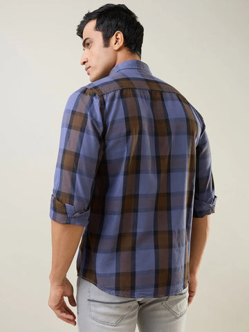 Purple Checkered Shirt Tim Paris