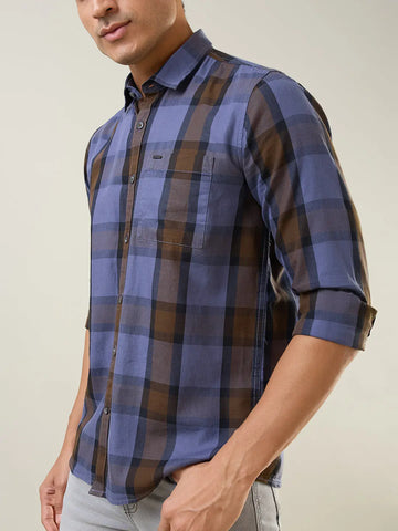 Purple Checkered Shirt Tim Paris