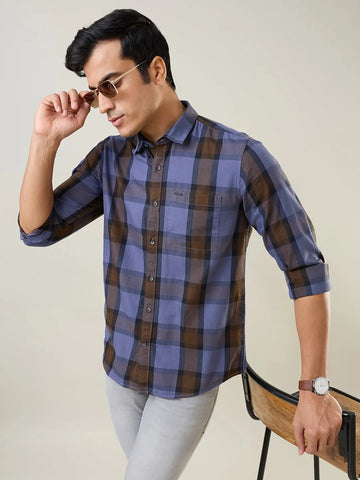 Purple Checkered Shirt Tim Paris
