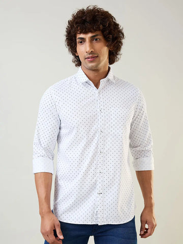White Printed Shirt Tim Paris
