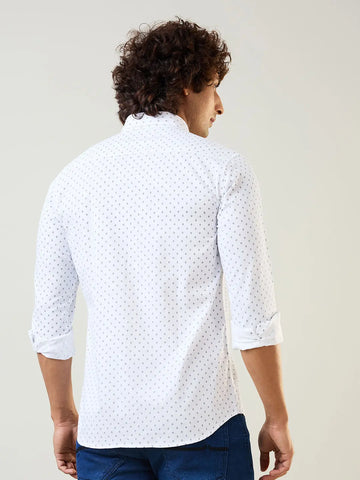 White Printed Shirt Tim Paris