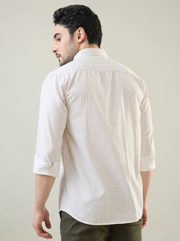 Brown Printed Regular Fit Shirt Tim Paris