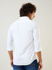 Teal Printed Regular Fit Shirt
