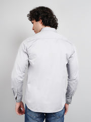 Light Grey Solid Regular Fit Shirt