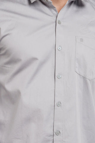 Light Grey Solid Regular Fit Shirt TIM PARIS