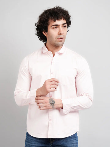 Pink Solid Shirt for Men Tim Paris