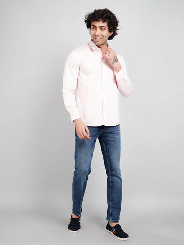 Pink Solid Shirt for Men Tim Paris