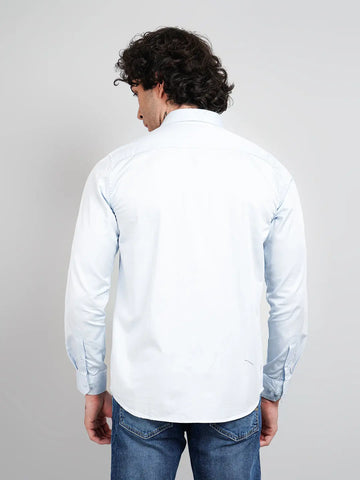 Sky Blue Solid Shirt for Men Tim Paris