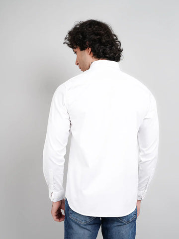 White Solid Shirt for Men Tim Paris