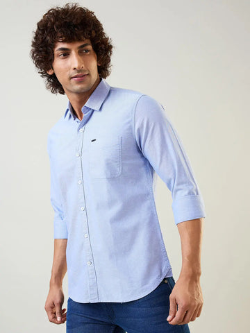 Royal Blue Solid Regular Fit Shirt TIM PARIS