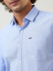 Royal Blue Solid Regular Fit Shirt