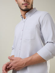 Grey Solid Regular Fit Shirt