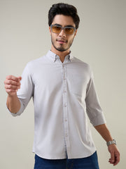 Grey Solid Regular Fit Shirt