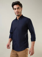 Navy Solid Regular Fit Shirt TIM PARIS